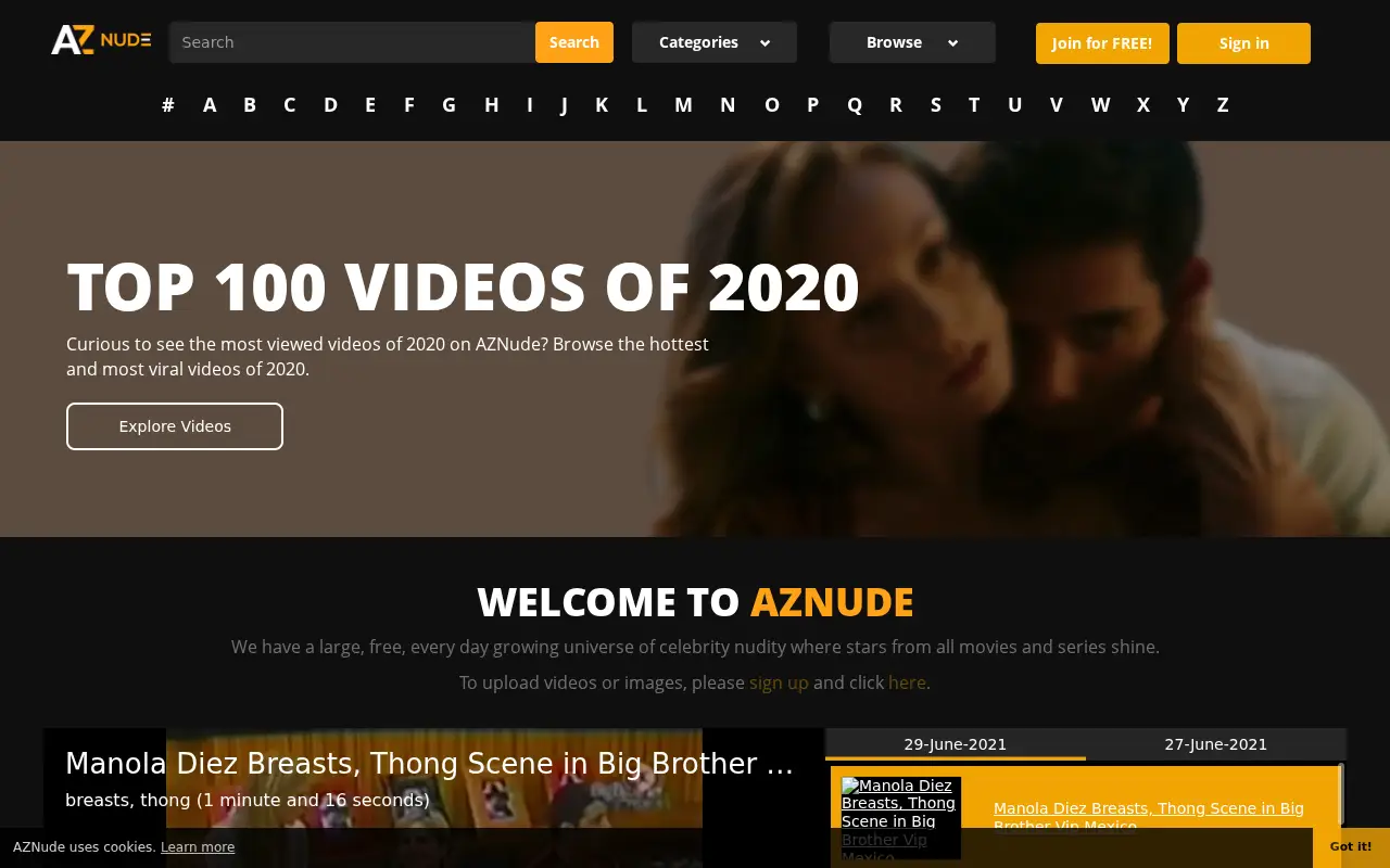 aznude.com in 2021