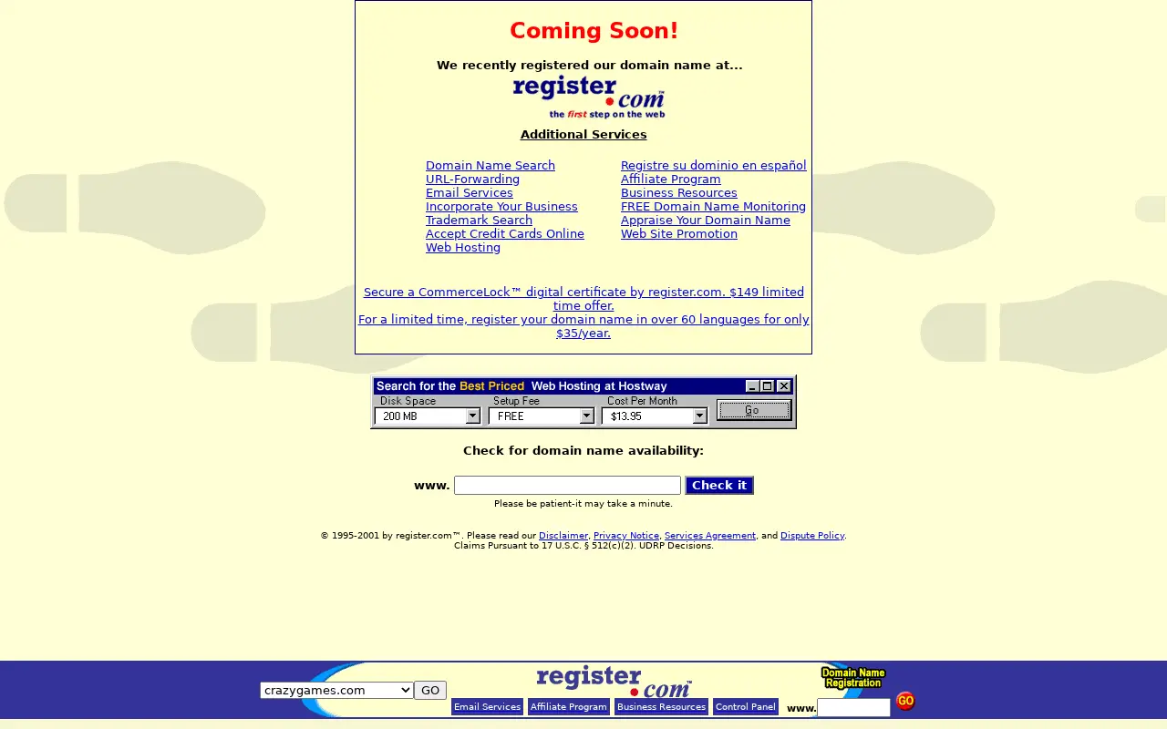 crazygames.com in 2001
