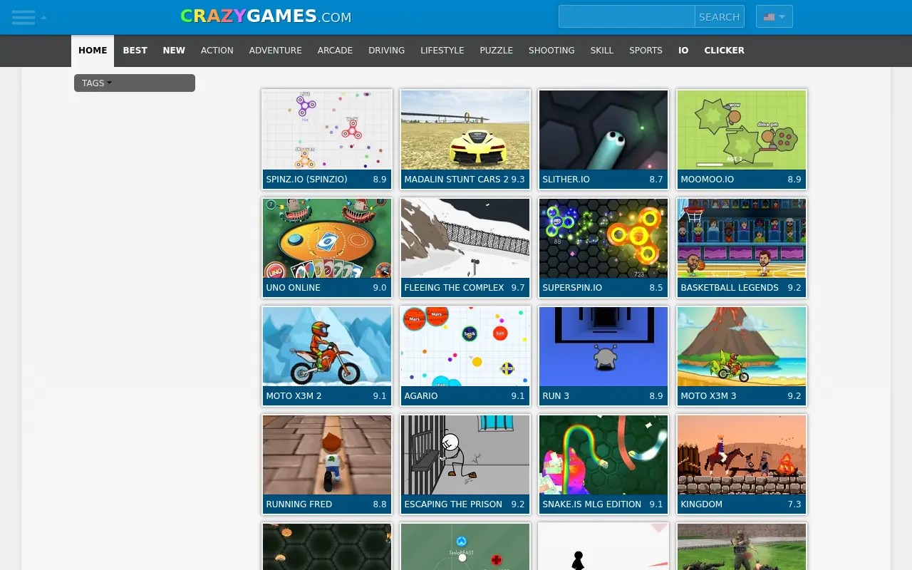 crazygames.com in 2017