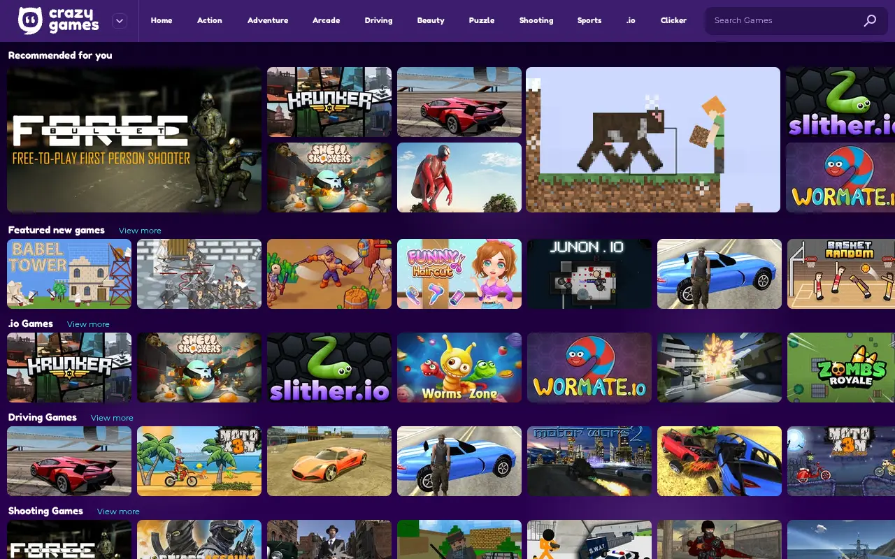 crazygames.com in 2020