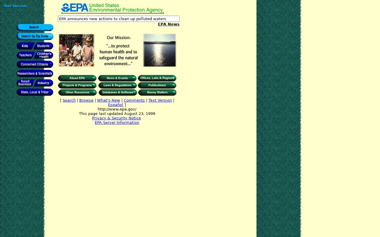 epa.gov in 1999
