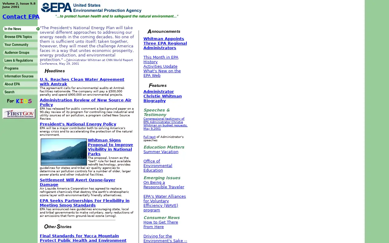 epa.gov in 2001