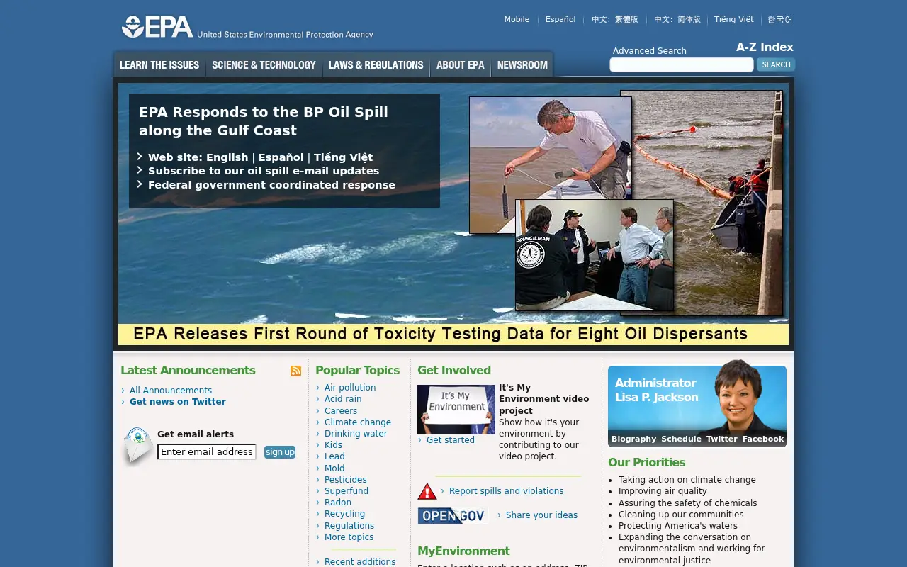 epa.gov in 2010