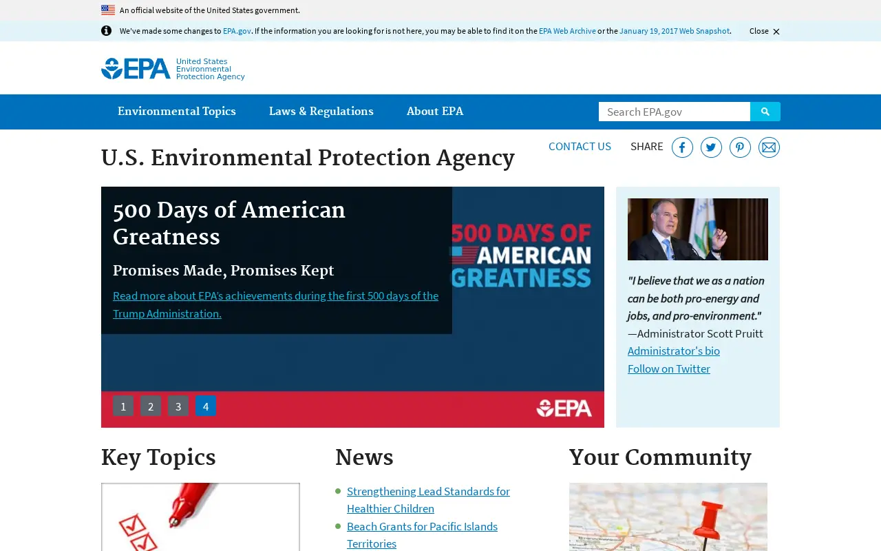 epa.gov in 2018