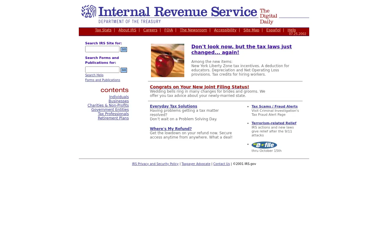 irs.gov in 2002