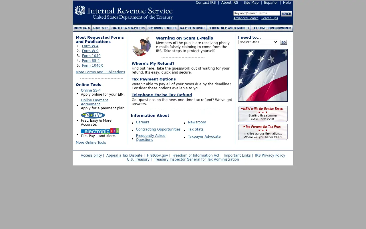 irs.gov in 2007