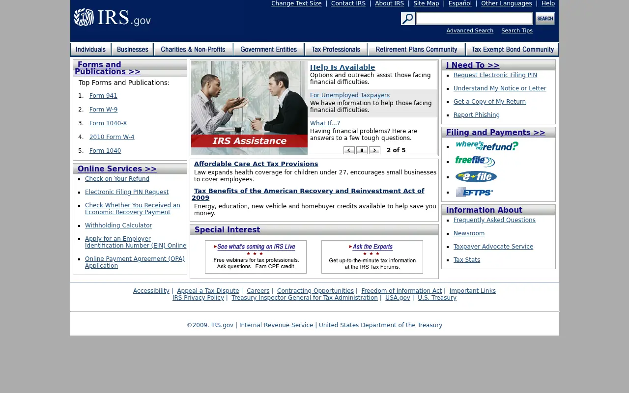 irs.gov in 2010