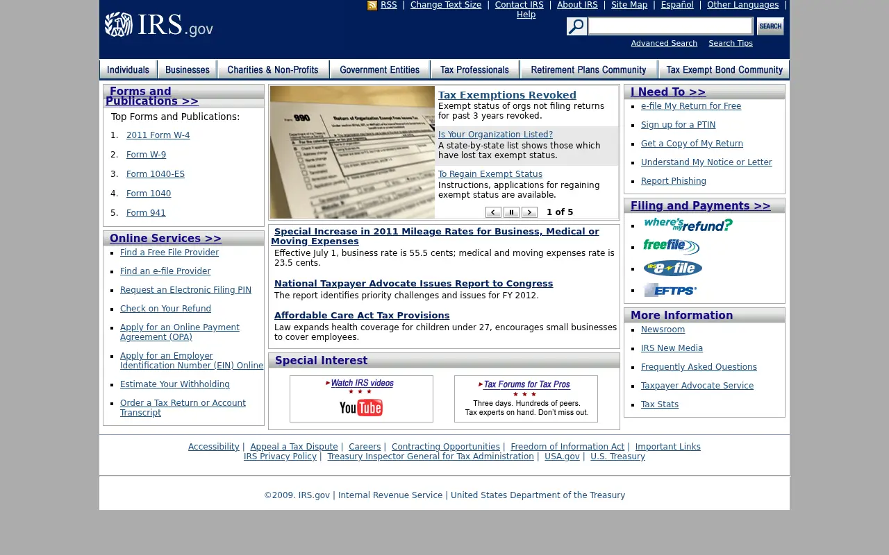 irs.gov in 2011