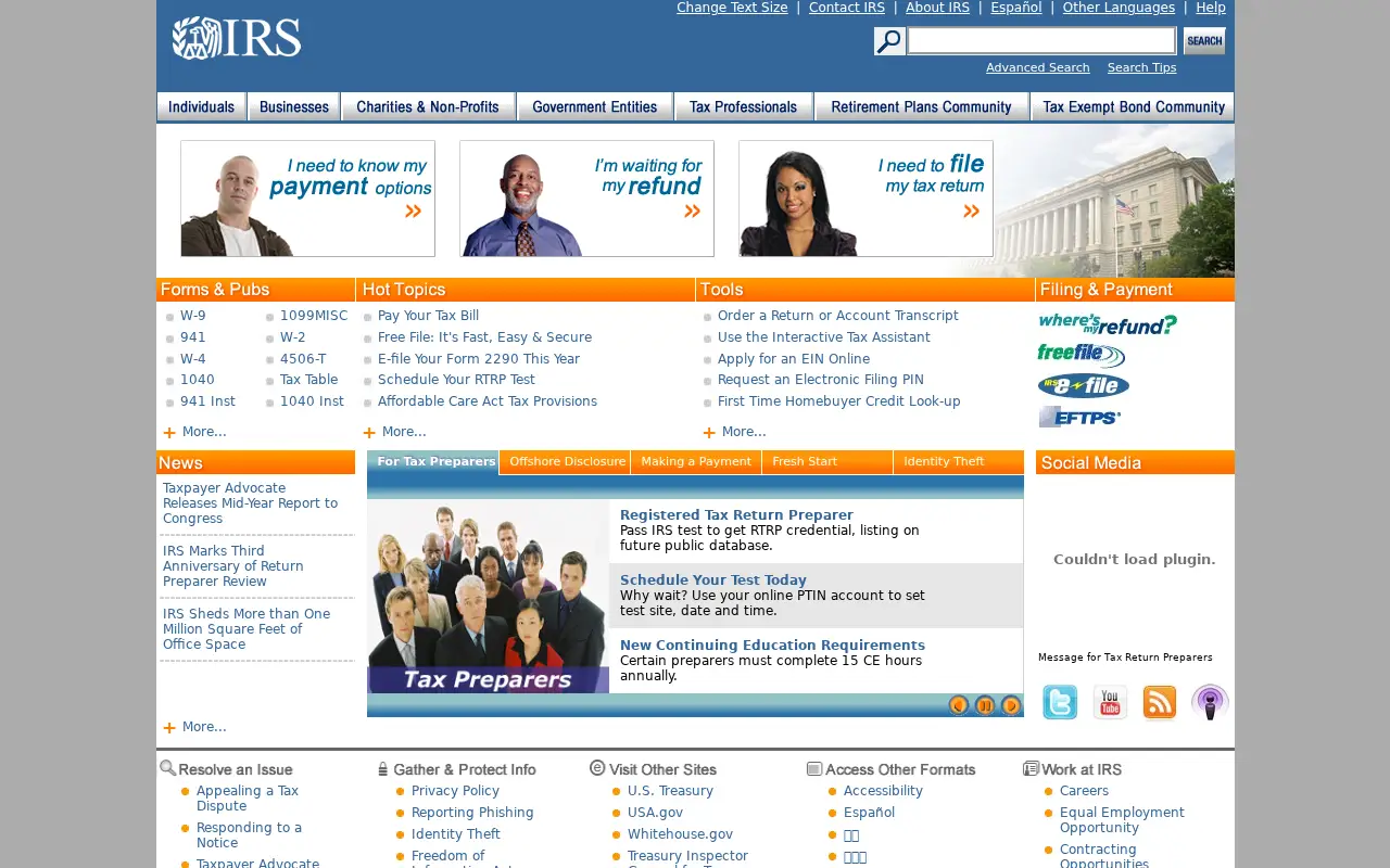 irs.gov in 2012