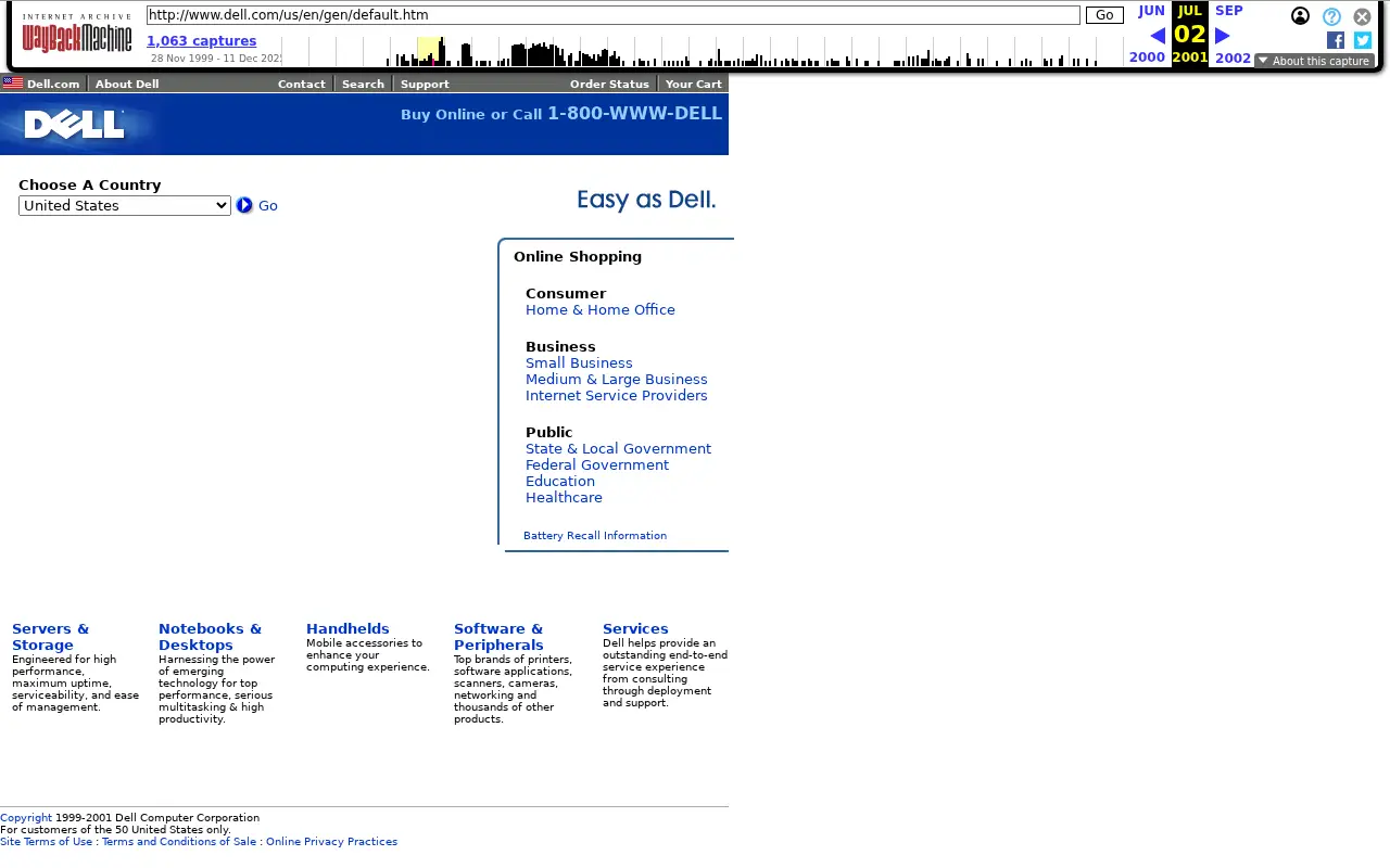 dell.com on July 2, 2001