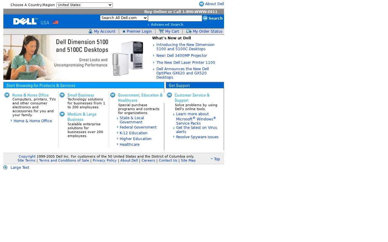 dell.com in 2005