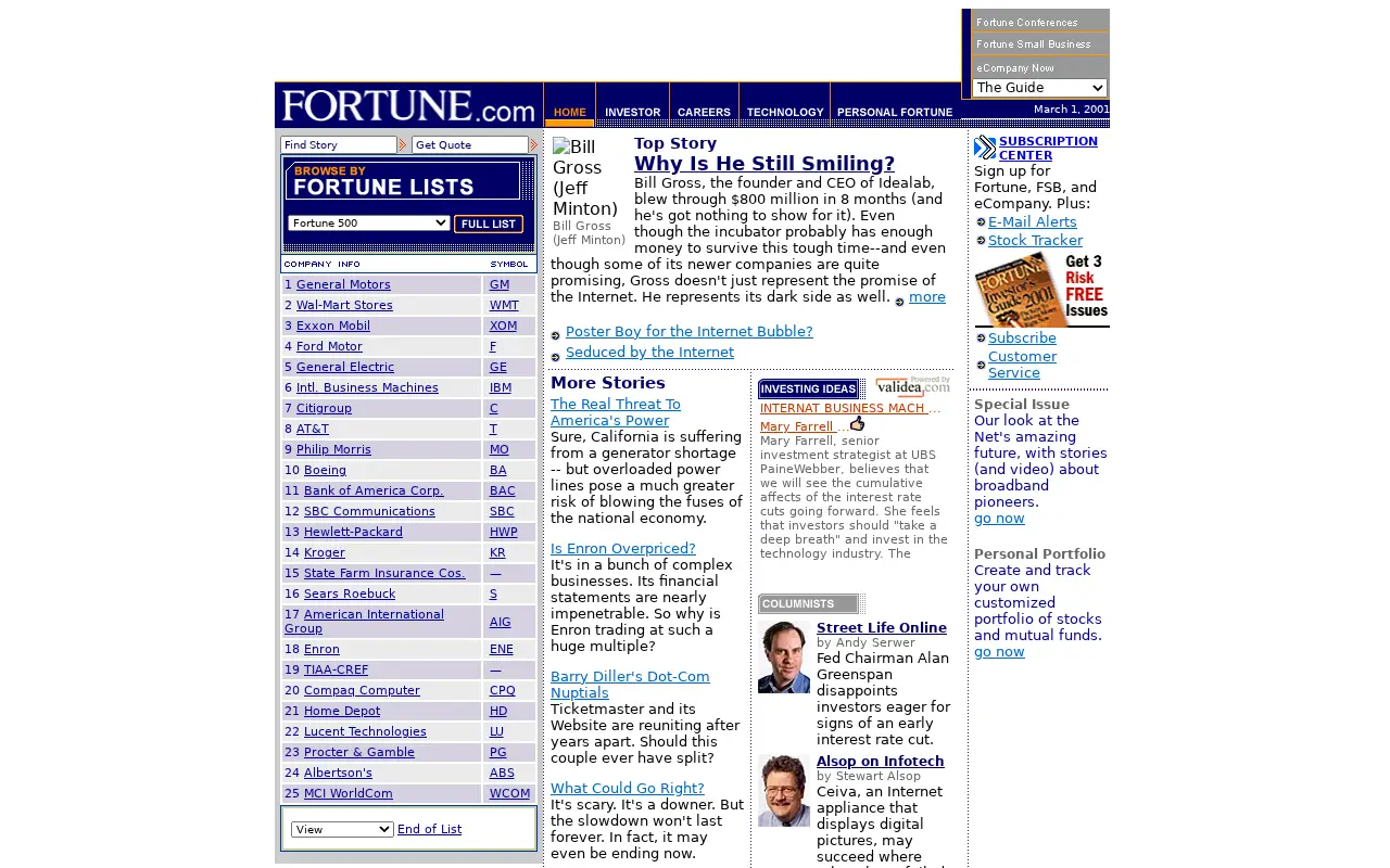 fortune.com in 2001