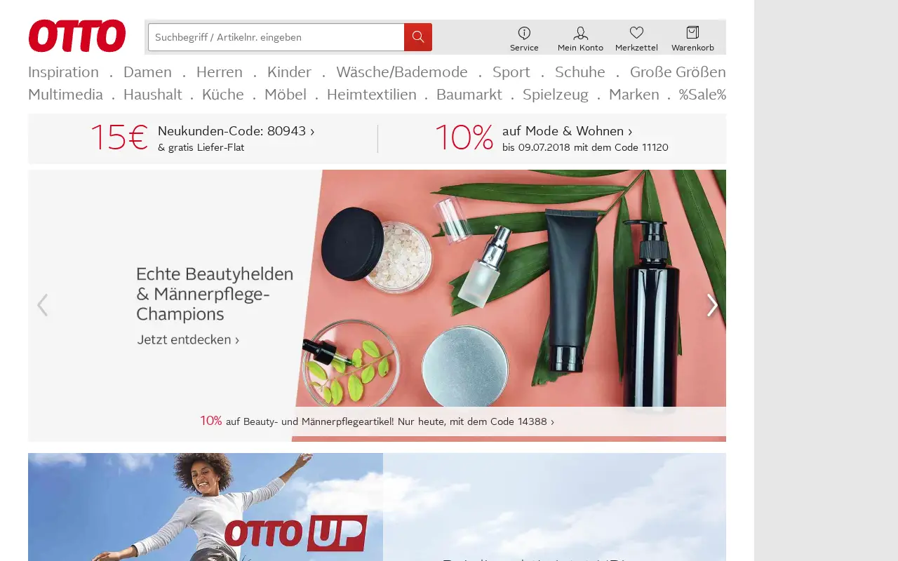 otto.de in 2018