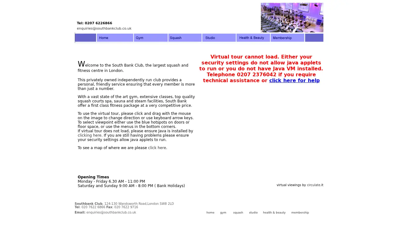 southbankclub.co.uk in 2005