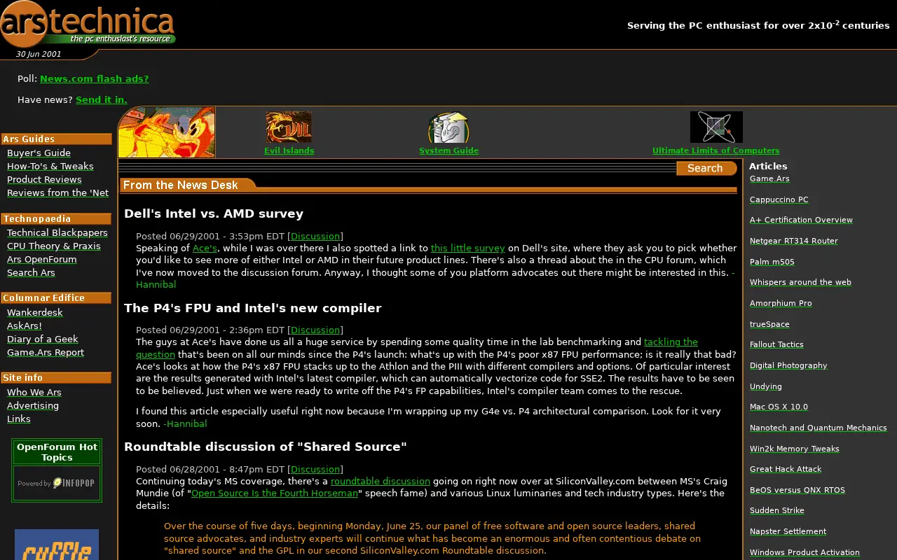 arstechnica.com in 2001