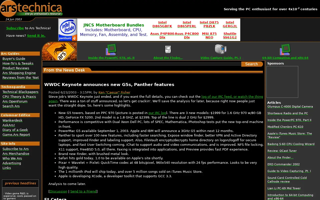 arstechnica.com on June 24, 2003