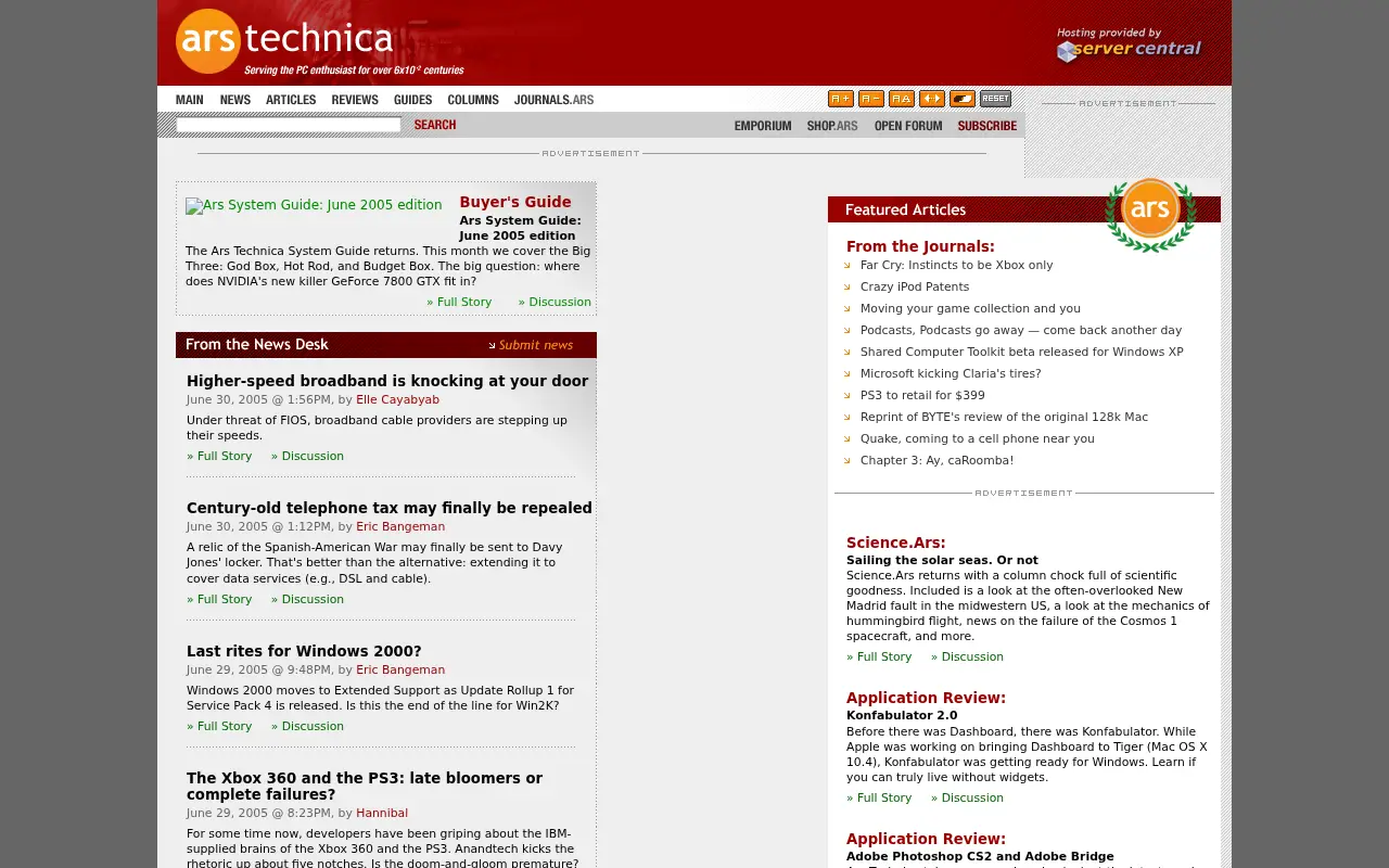 arstechnica.com on July 1, 2005