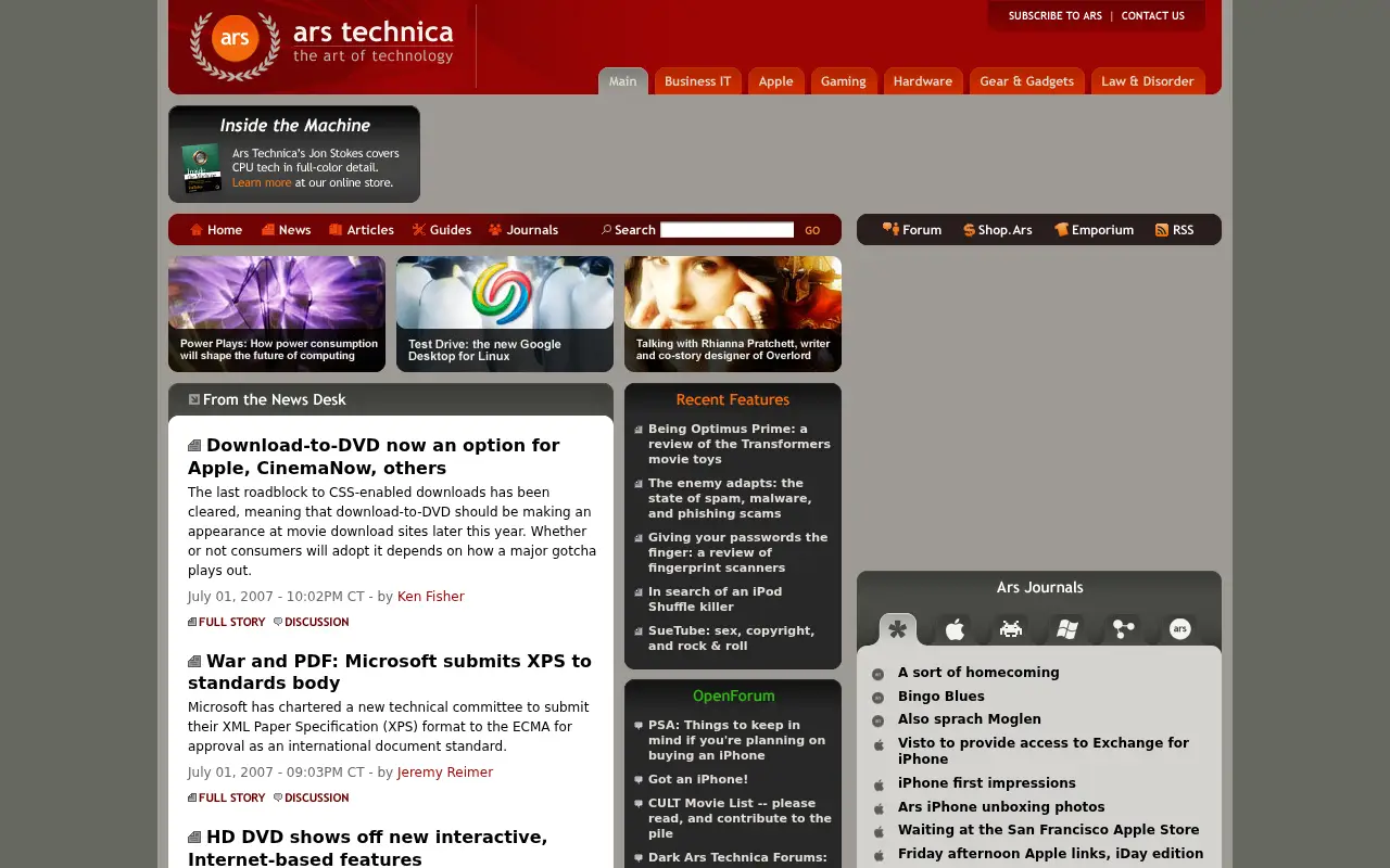 arstechnica.com on July 2, 2007