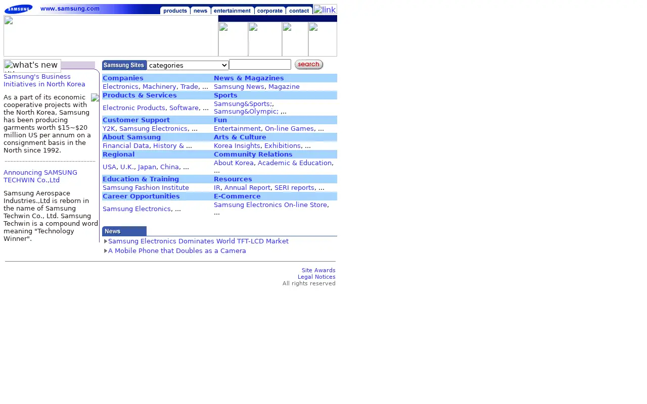 samsung.com in 2000
