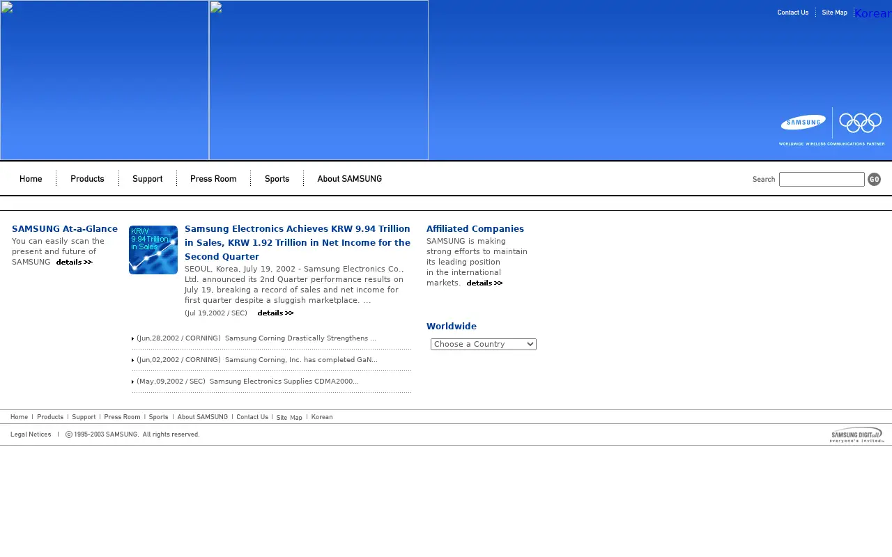 samsung.com in 2002