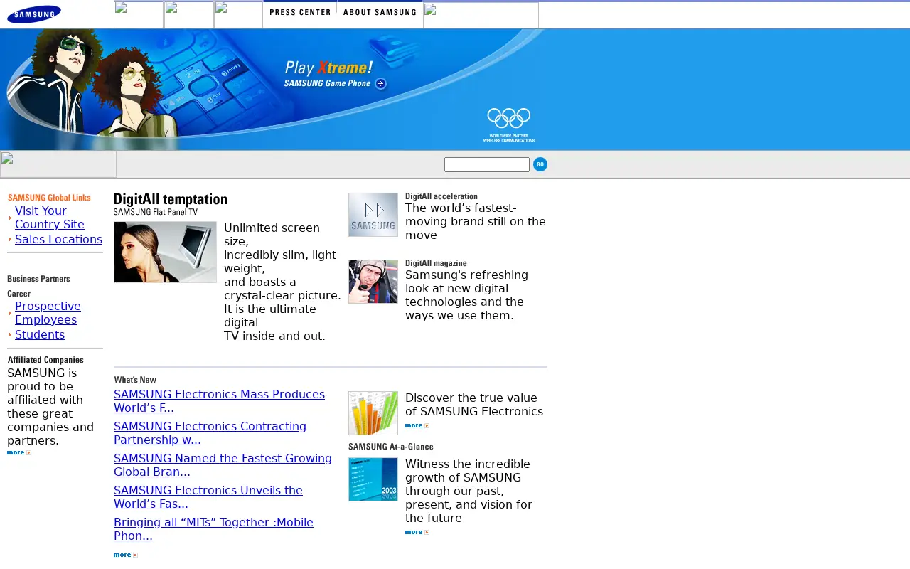 samsung.com in 2003