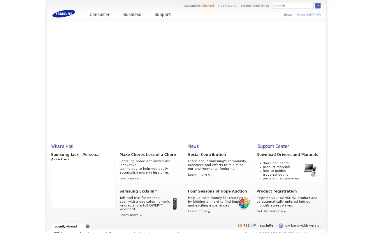 samsung.com in 2009