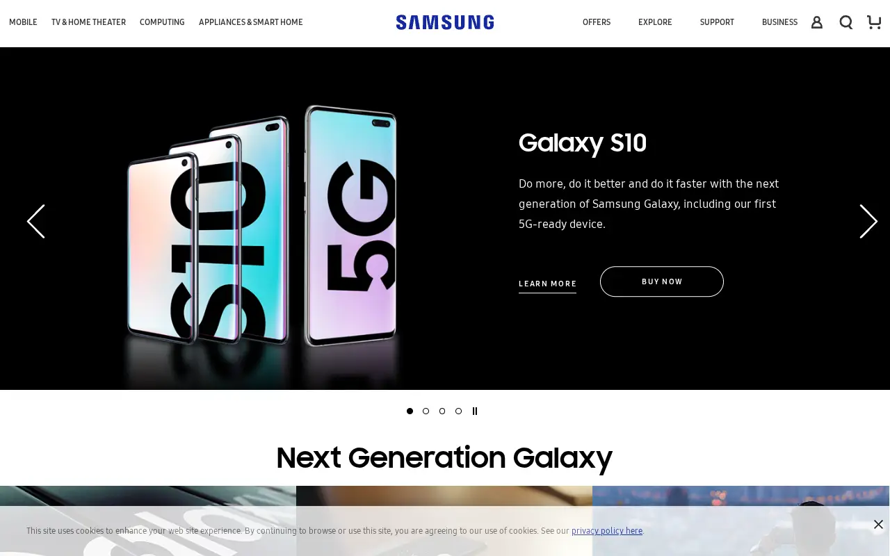 samsung.com in 2019