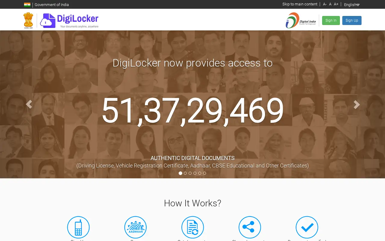 digitallocker.gov.in in 2017