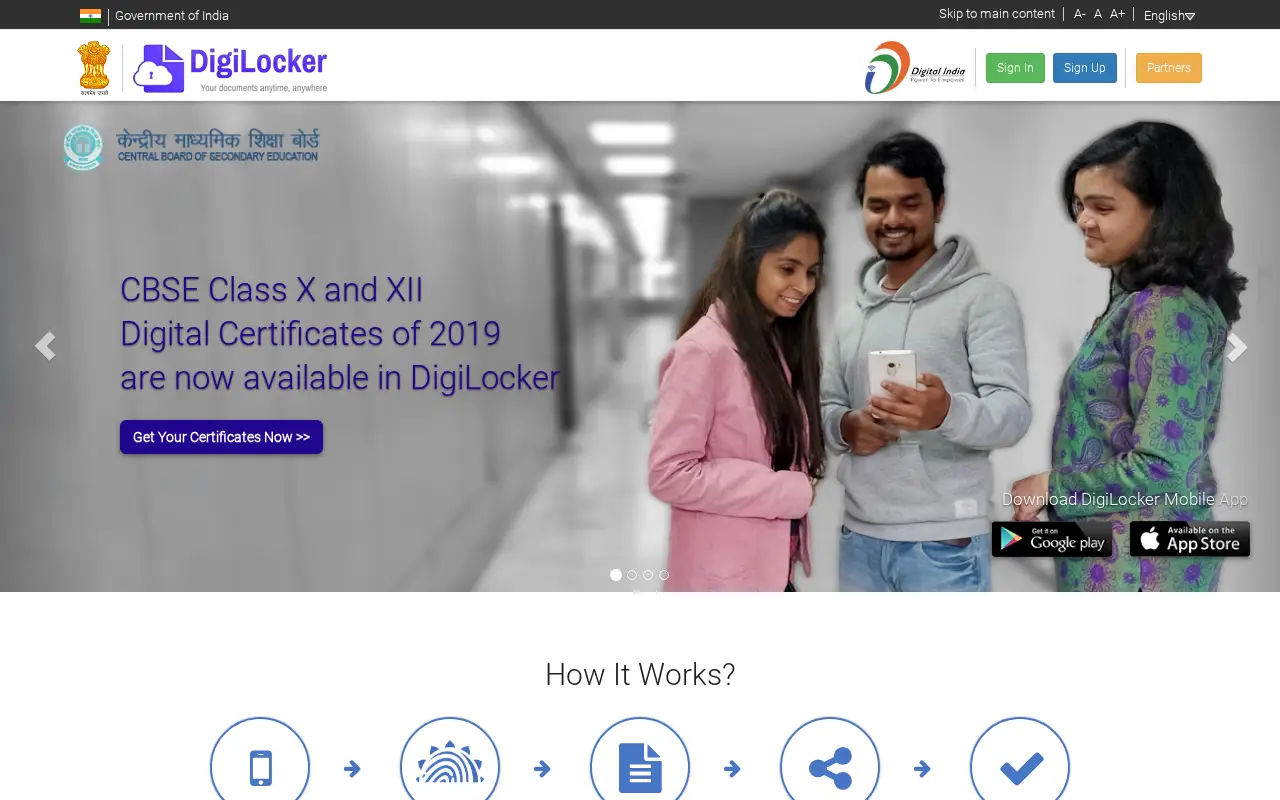 digitallocker.gov.in in 2019