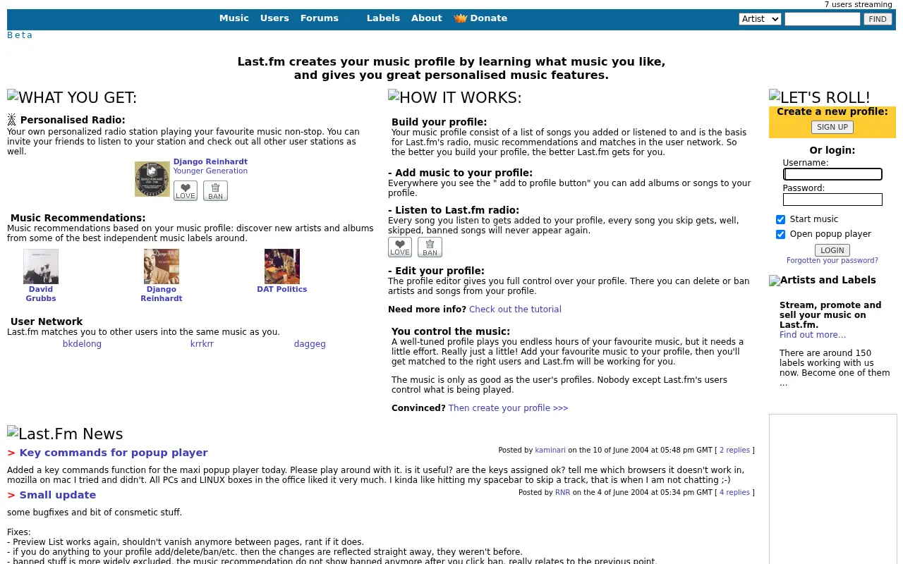 last.fm on June 26, 2004