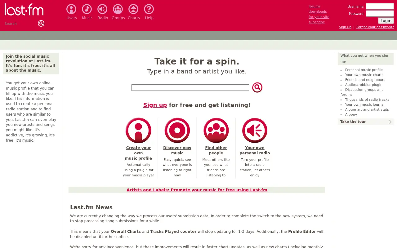 last.fm in 2006