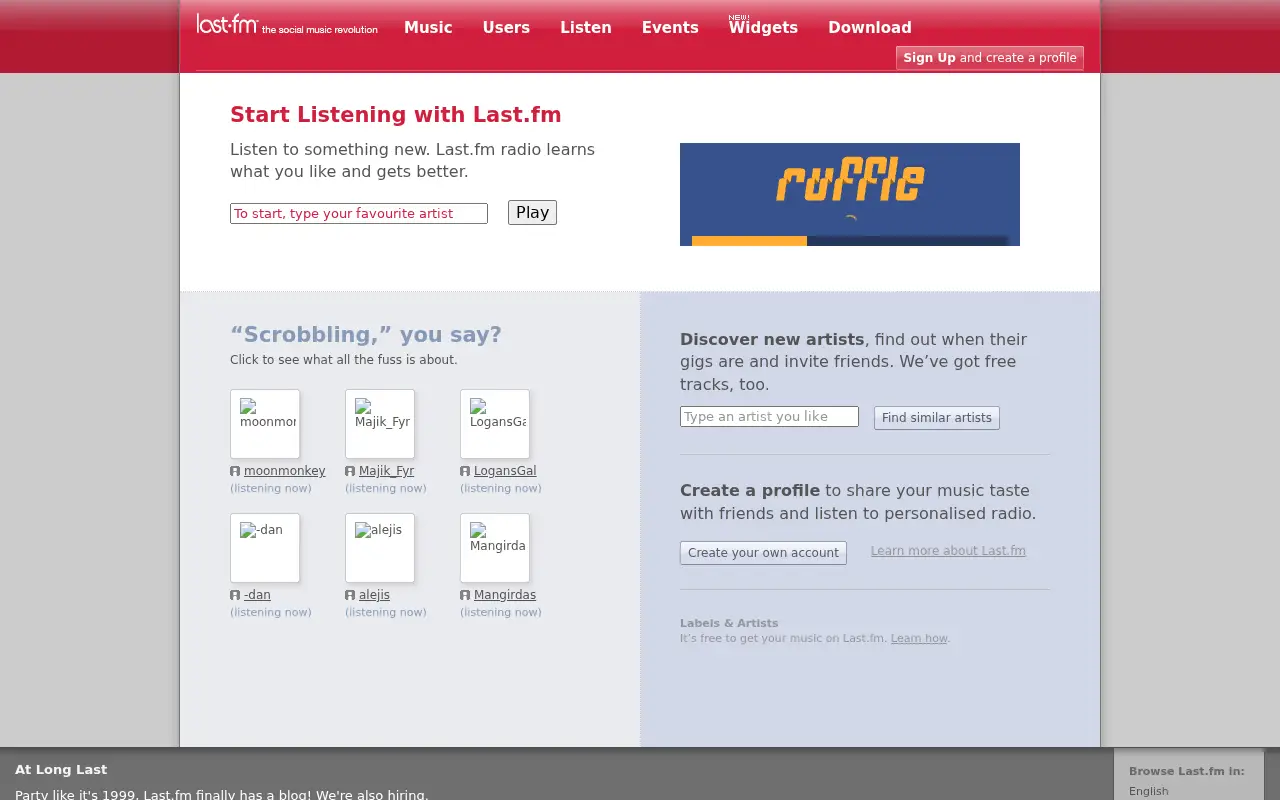 last.fm in 2007