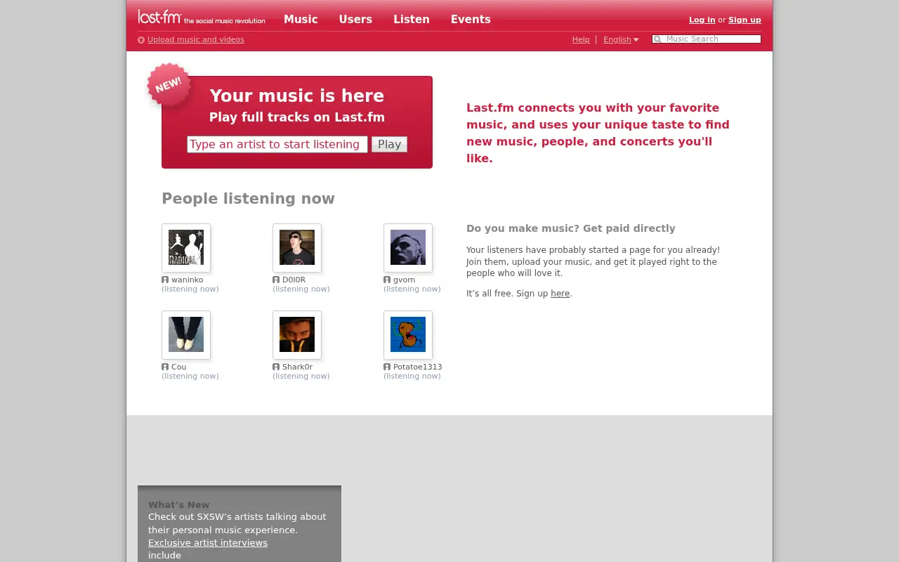 last.fm on July 1, 2008