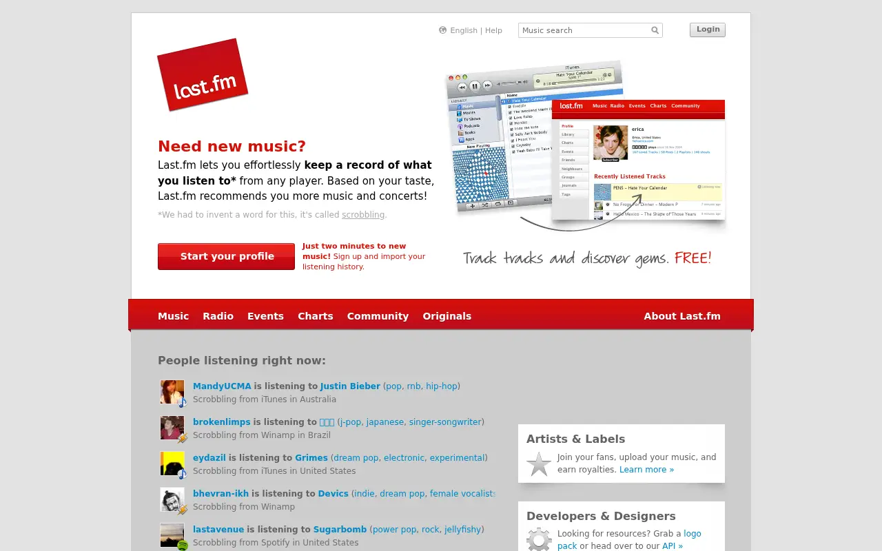 last.fm on July 1, 2012