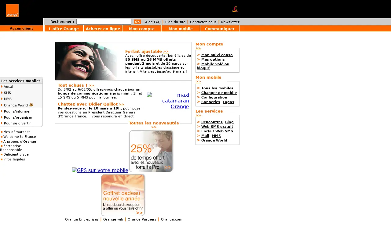 orange.fr in 2005