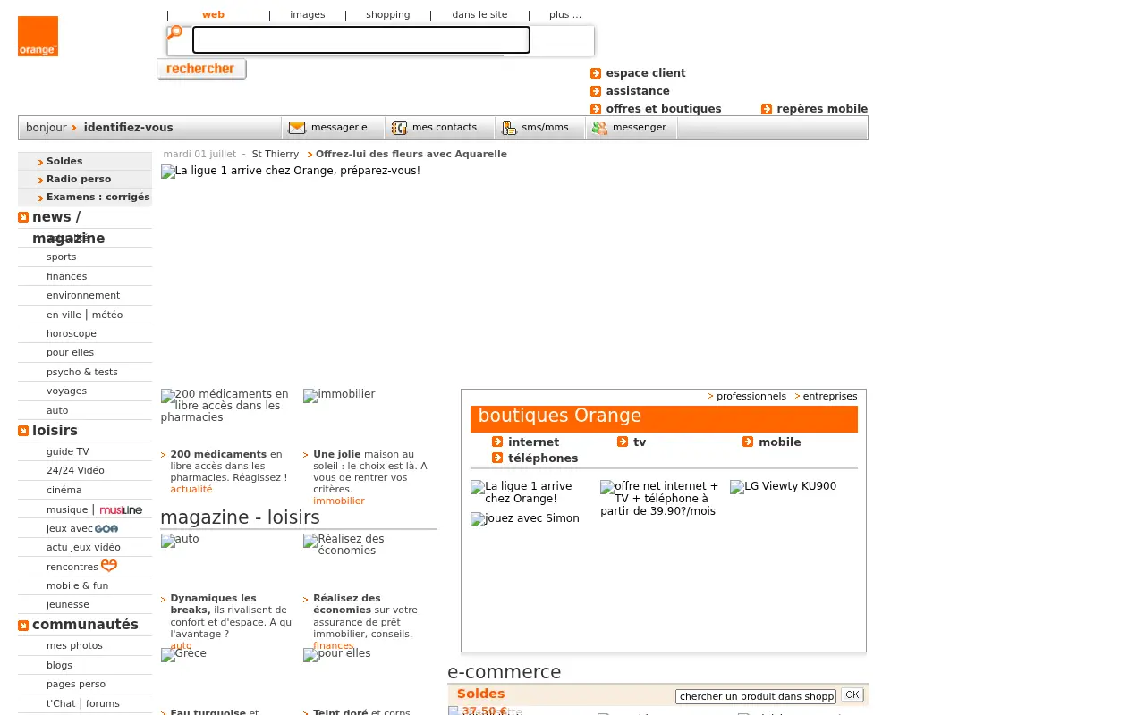 orange.fr in 2008