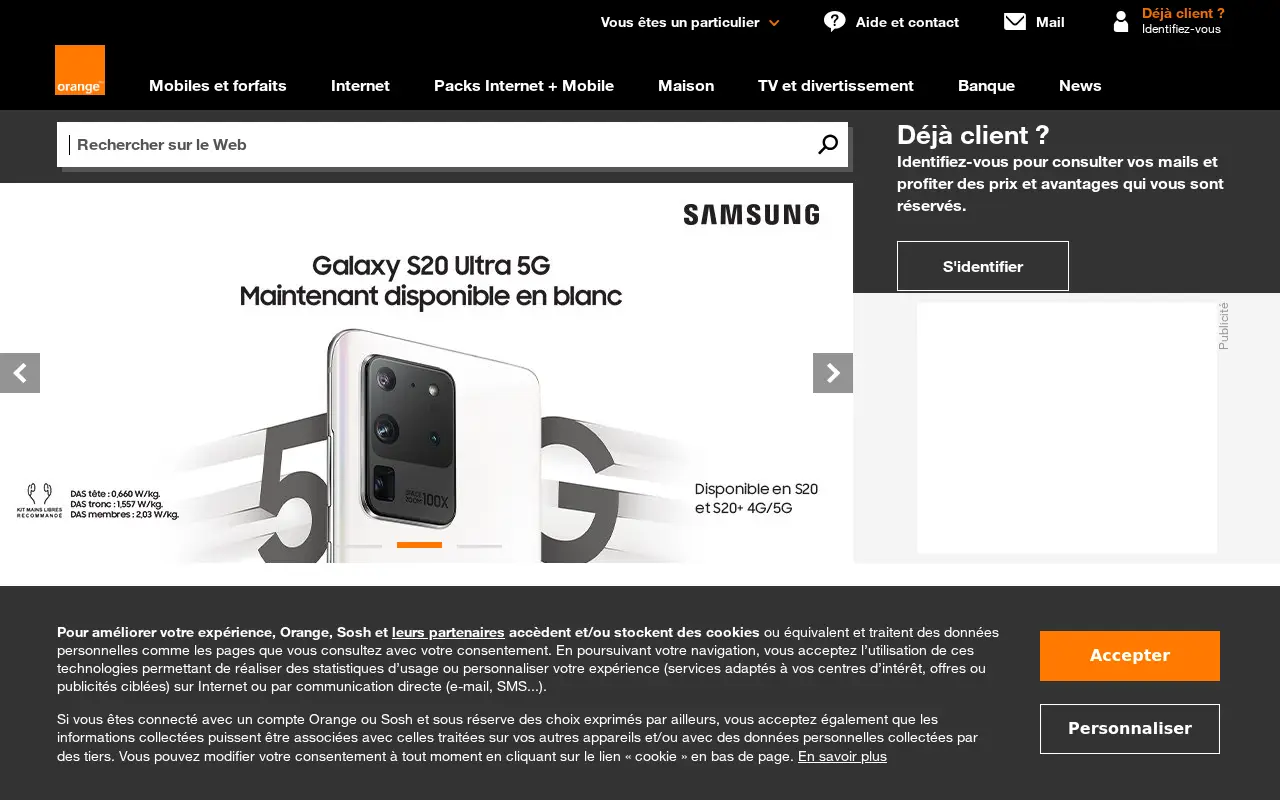 orange.fr in 2020