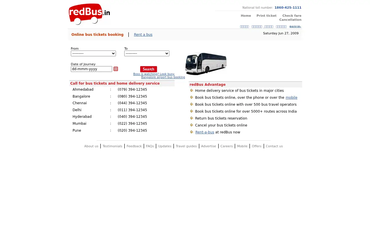 redbus.in in 2009