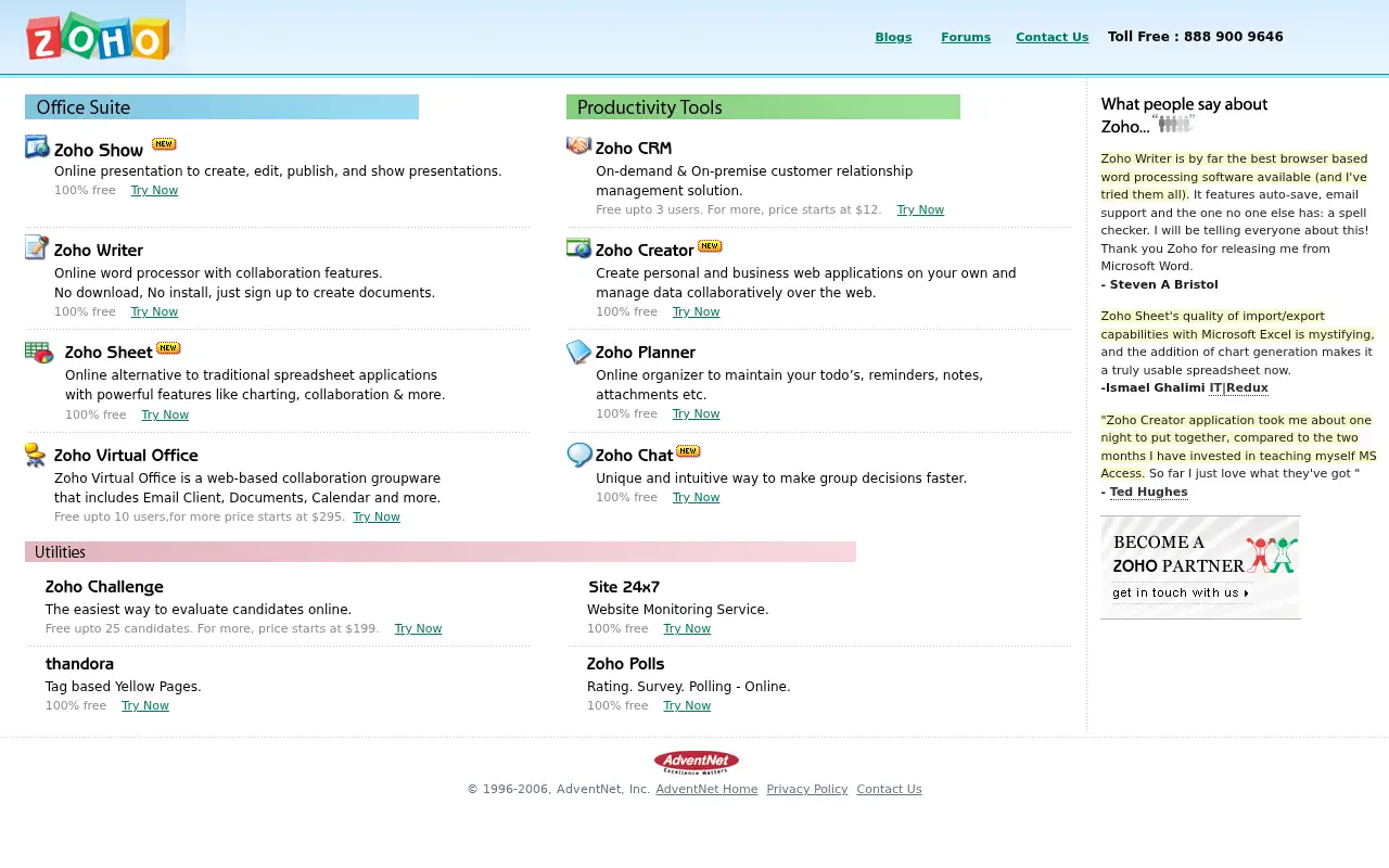 zoho.com in 2006