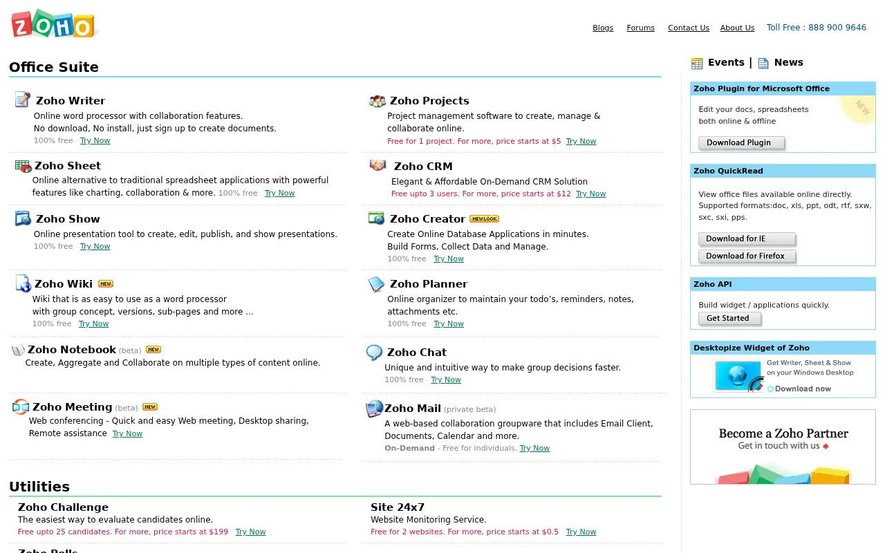 zoho.com in 2007