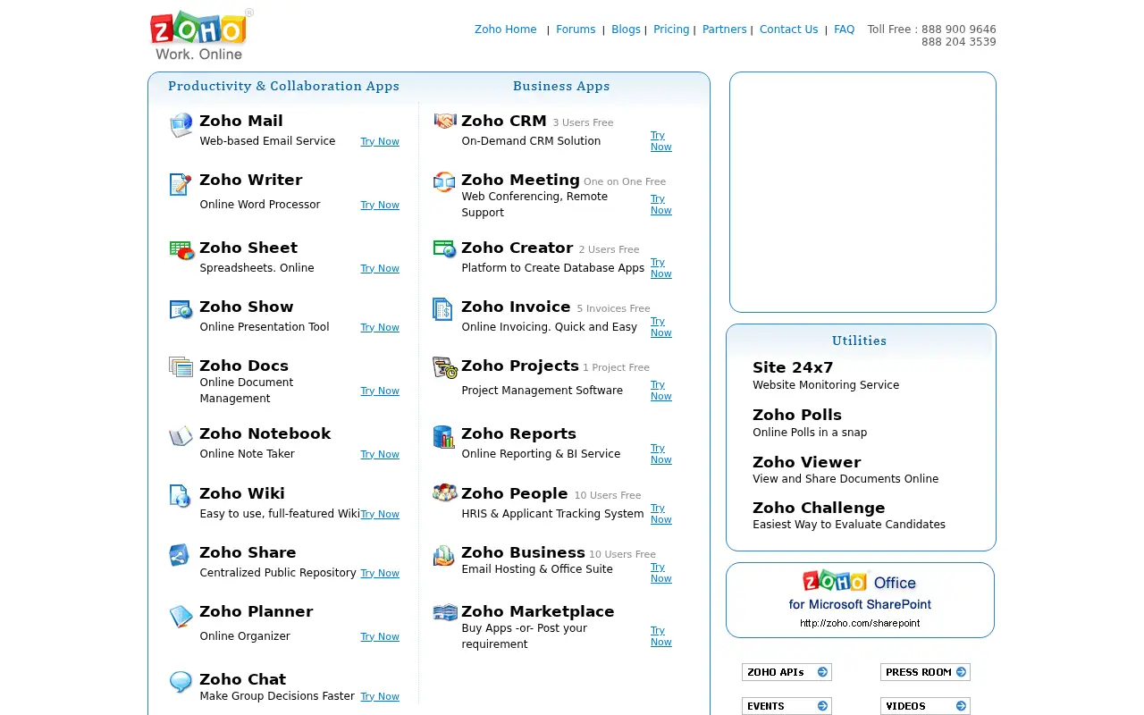 zoho.com in 2009