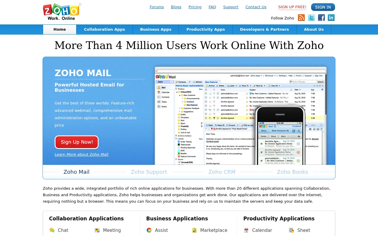 zoho.com in 2011
