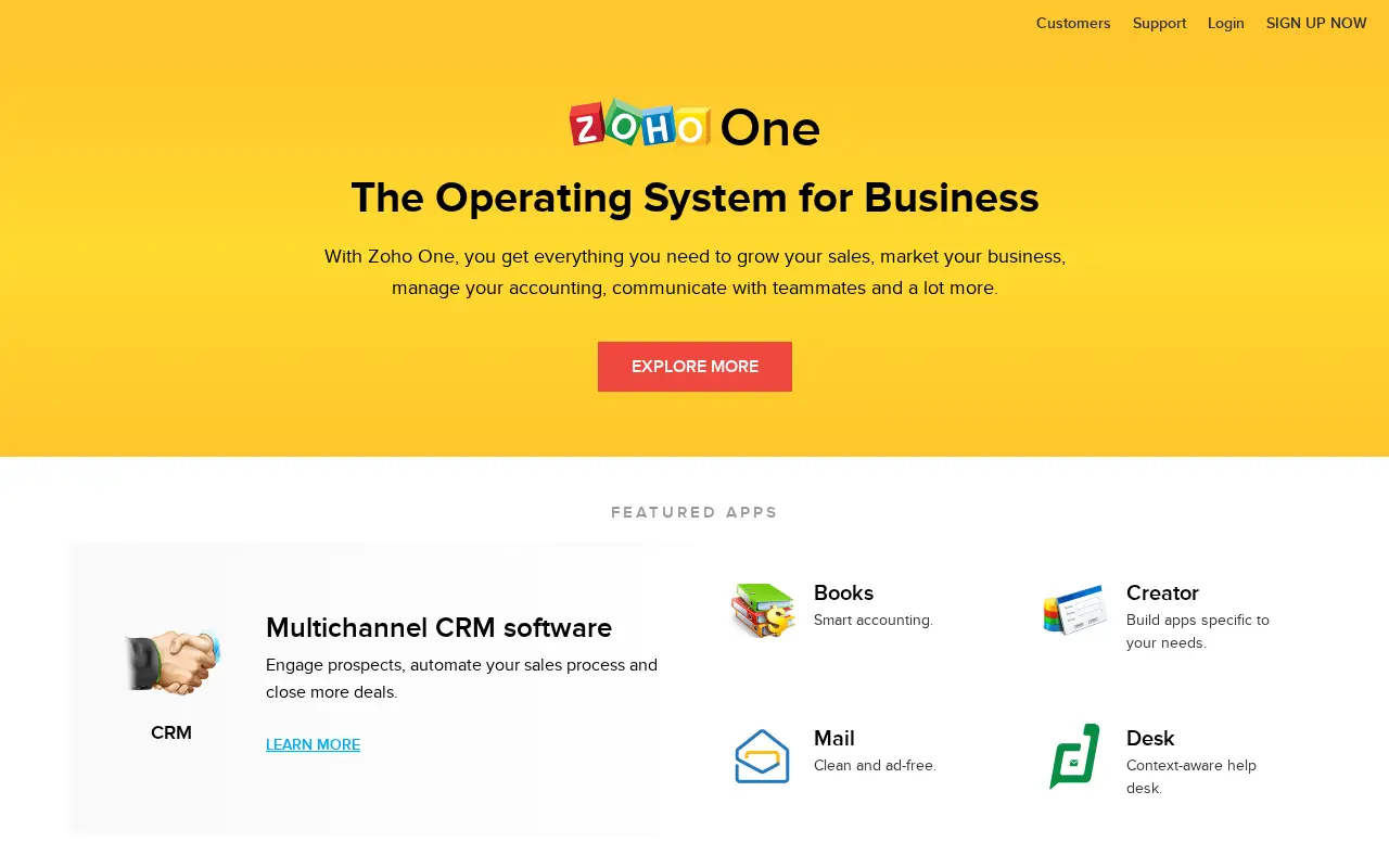 zoho.com in 2018