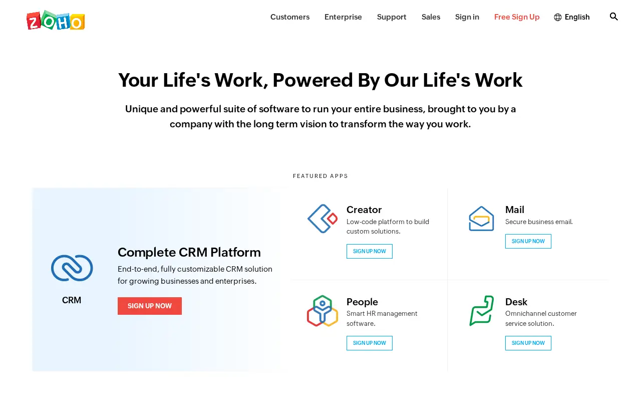 zoho.com in 2022