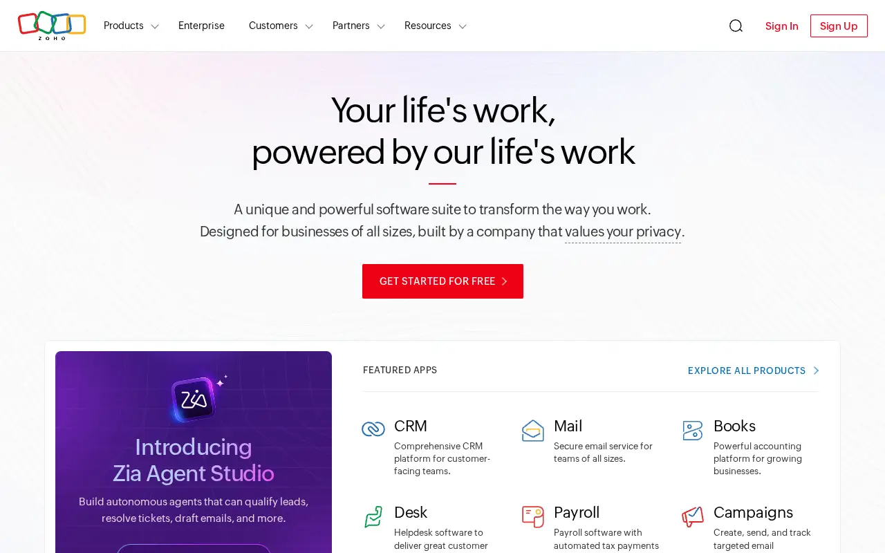 zoho.com in 2026