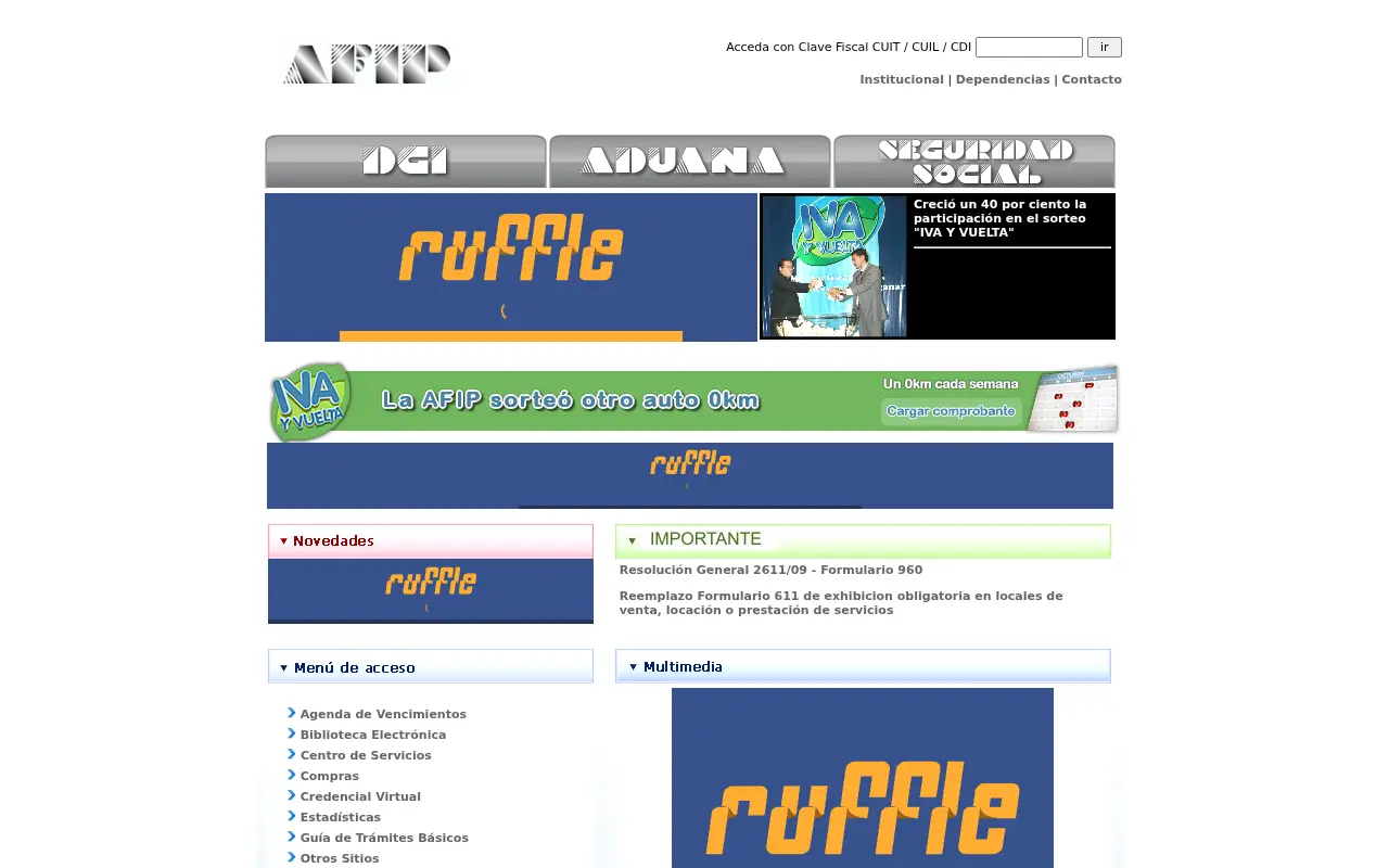 afip.gob.ar in 2009