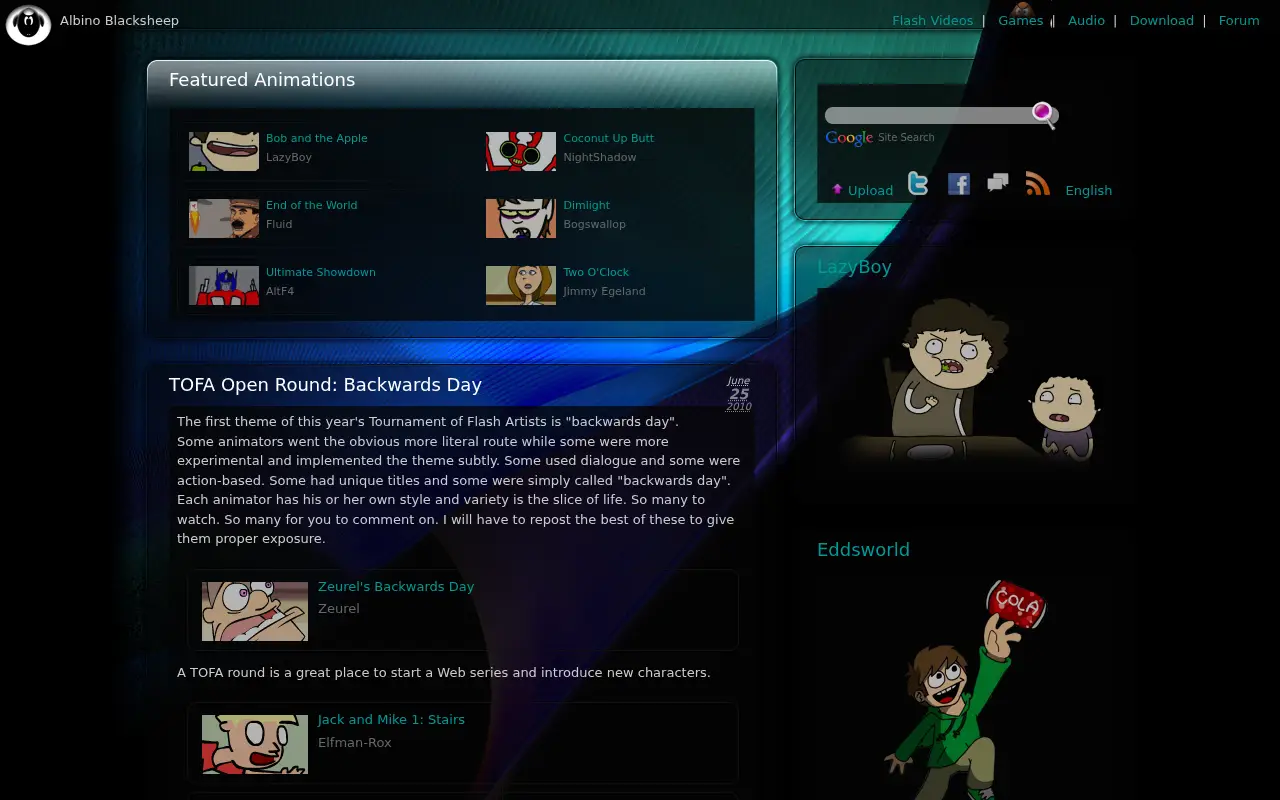 albinoblacksheep.com in 2010