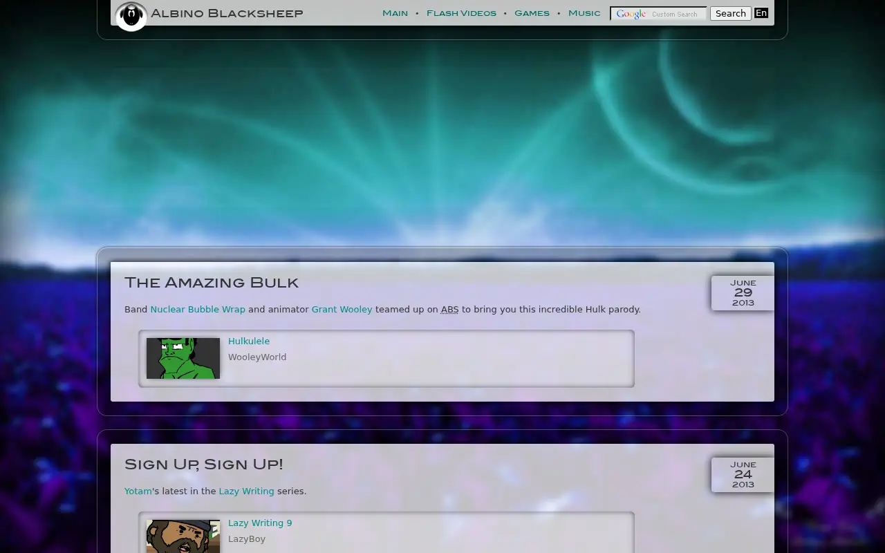 albinoblacksheep.com in 2013
