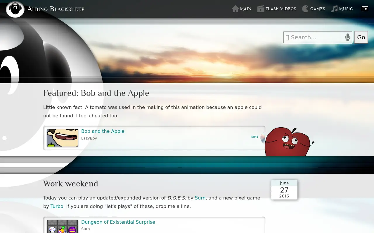 albinoblacksheep.com in 2015