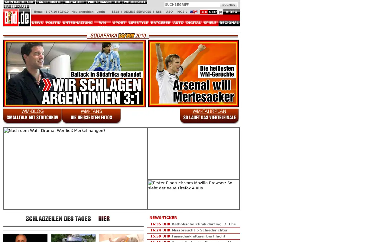 bild.de in 2010